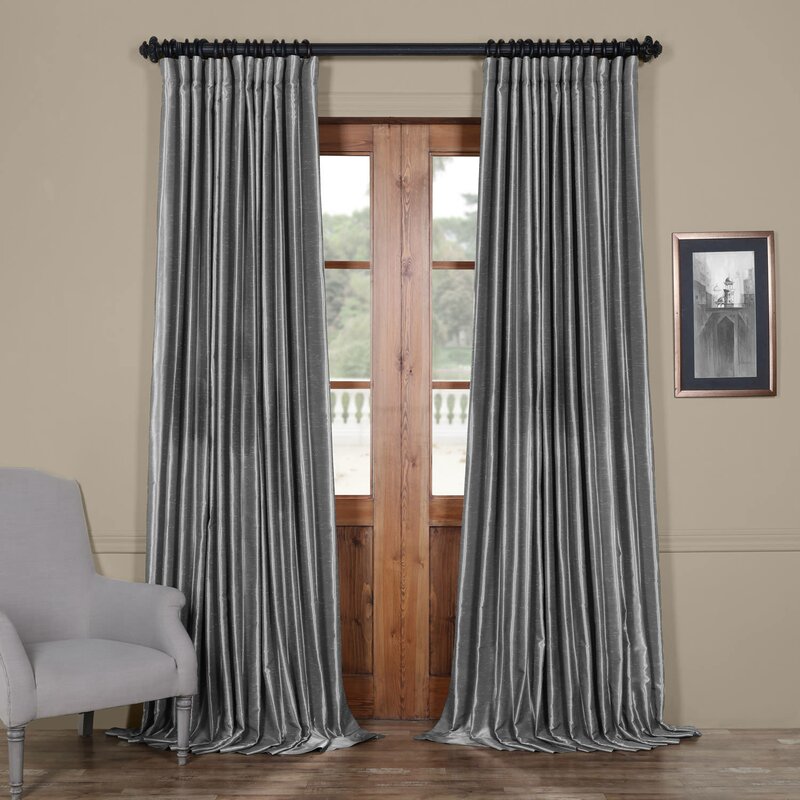 Extra Wide Solid Blackout Thermal Rod Pocket Single Curtain Panel
